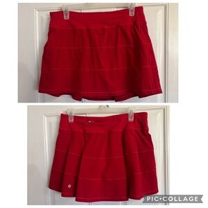 Size 8 Lululemon Dark Red Pace Rival 15" Skirt (Tall) *4-way Stretch.  In EUC!
